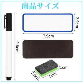 FINGOOO Dry Erase Board, Magnetic Sheet, Magnetic Labels, 60 Pieces, 10 Colors, Name Plate Name Tag Label, Refrigerator Label, 1.1 x 3.1 inches (2.9 x 7.9 cm), Waterproof, Reusable