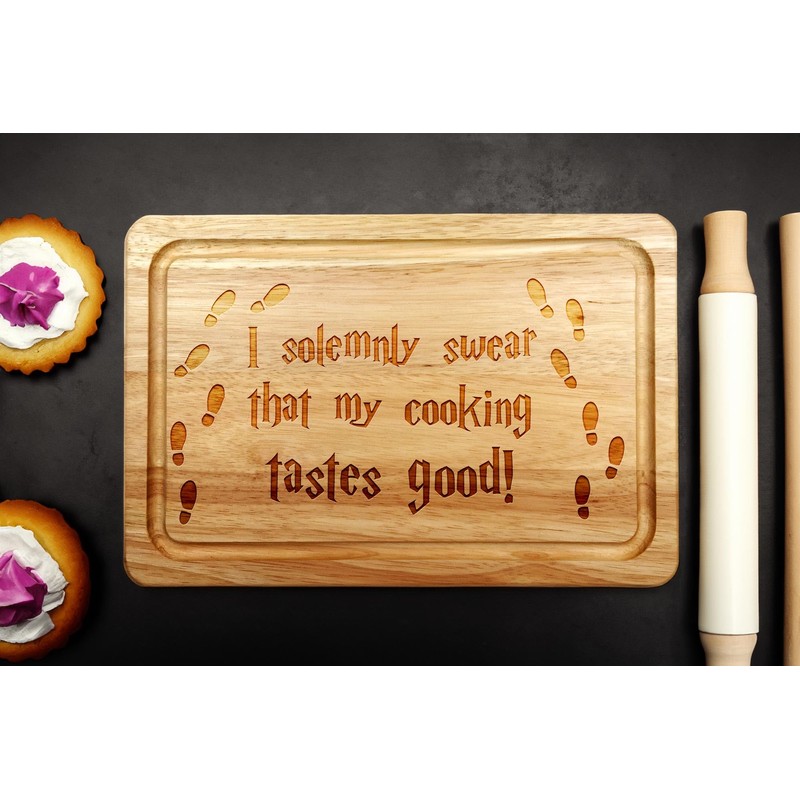 I Solemnly Swear That My Cooking Tastes Good Chopping Board