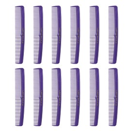 Allegro Combs #415 - Combs Set 12 Count Pocket Combs for Men and Women Hair Stylist Barber Tools for Cutting Styling USA (Purple)