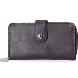 Nautica Be Shore Womens Wallet RFID Blocking Zip Around Clutch (Plum)