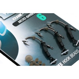 Korda Spinner Hook Sections Kurv Size 4 Micro Barbed - 3 Pack | Ready-Tied Spinner Rig Sections for Carp Fishing | Effective & Easy-to-Use Carp Hooks