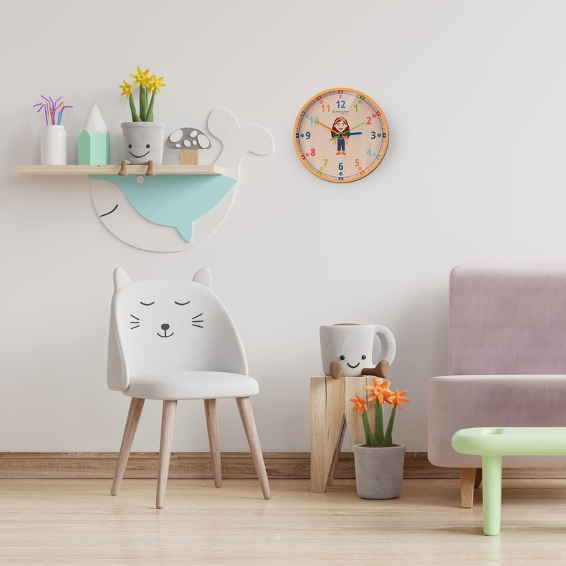 Bresser Junior Children's Wall Clock - Silent - with Flora,