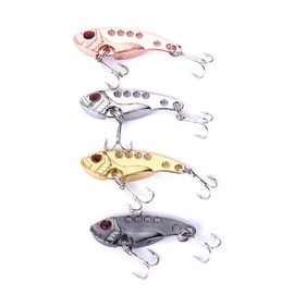 CENPEK VIB Fishing Lures 4pcs 35mm Crank Lure Spinner with Treble Hook for Freshwater and Saltwater