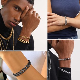 PROSTEEL Cuban Link Bracelet for Men Trendy Curb Chain Jewelry Man Stainless Steel Chain Bracelets