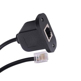 0.8FT RJ11/RJ12 6P6C Female to Male Extention Panel Mount Adapter Cable (6P6C)