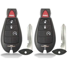 2 New Keyless Entry 3 Buttons Remote Start Car Key Fob Fobik M3N5WY783X, IYZ-C01C 56046707AE for Chrysler Town Country Dodge Challenger Charger Durango Grand Caravan Journey & Ram