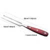 Stainless Steel Meat Fork Long Handle Cooking Tool Wooden Handle