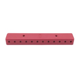 BELI-BECO 64/12 Distribution Plate for Cross-Hole Plugs - Miniature Banana Plug with Pin Diameter: 2.6 mm, 24 Connections, 100 x 20 mm (Red)