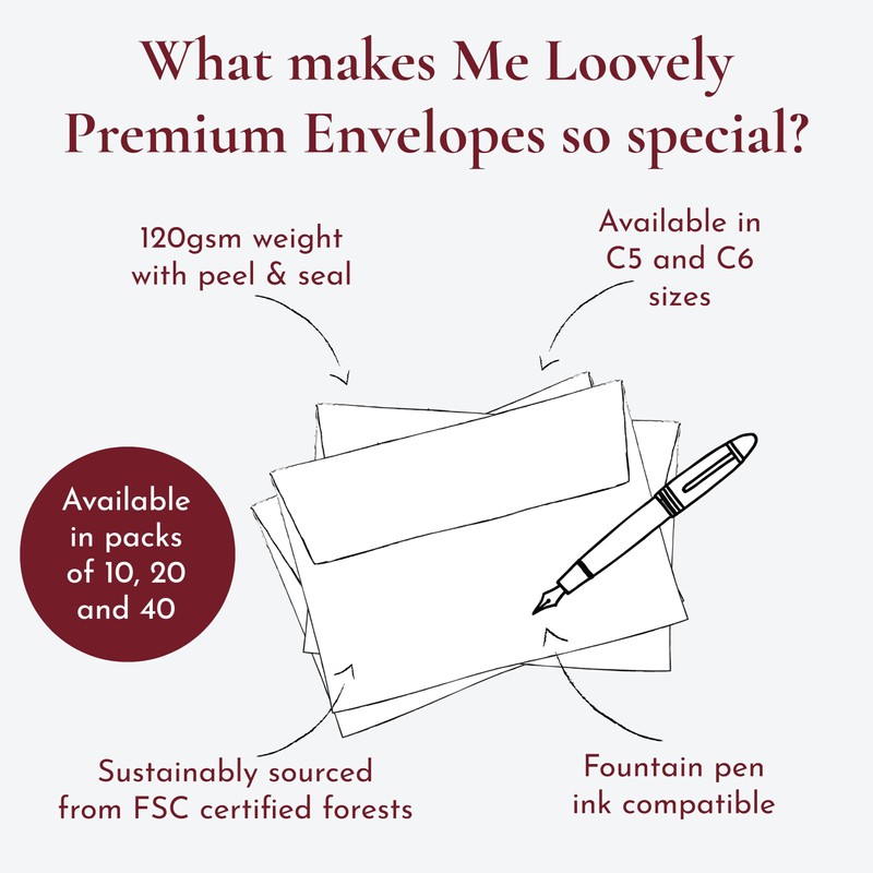 Me Loovely Premium Envelopes 120 GSM Peel and Seal Envelope
