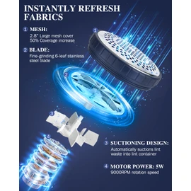 BEAUTURAL Sweater Fabric Shaver Home-Edition, Powerful & Efficient Lint Remover for Clothes and Furniture, AC Adapter or Battery Powered Pill Fuzz Remover, Special for Your Family Ultramarine