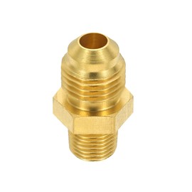PATIKIL 1/8" Male NPT x 5/16" Male Flare Thread Flare Brass Coupling Fitting