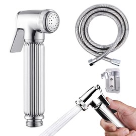 Bidet Hand Shower Stainless Steel Hand Shower for Sink with Hose, Bidet Hand Shower for Toilet, Sink Shower for Toilets, Bidet and Bathroom, Hand Shower Toilet Set, Bidet Silver, 150 cm
