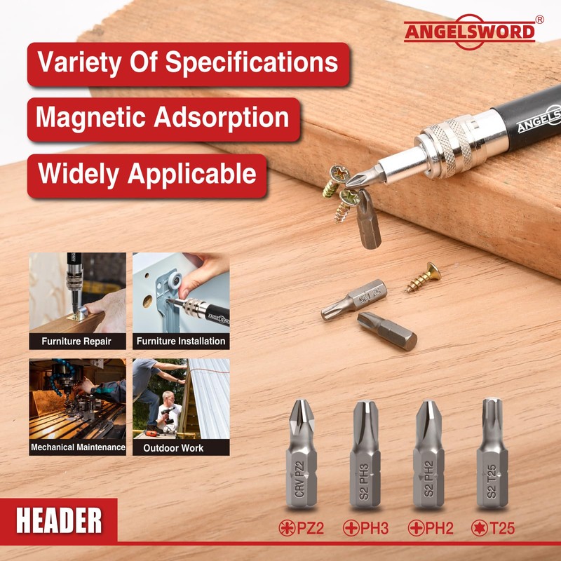 ANGELSWORD Countersink Drill Bit Set with Flip Drive for Wood,