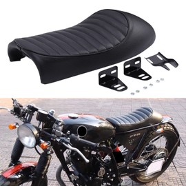 DREAMIZER Motorcycle Vintage Cafe Racer Seat Hump Long Retro Seat Compatible with Honda GL500 CB350 CB500 CB750 CX500 CL70 Nighthawk 650 Nitehawk - Hump,Black Line