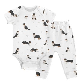 vvfelixl Baby Pants Sets Cute Dogs Puppy Short Sleeve Baby Clothes For Boys Girls 0-24 Months, Multi13, 0-3 Months