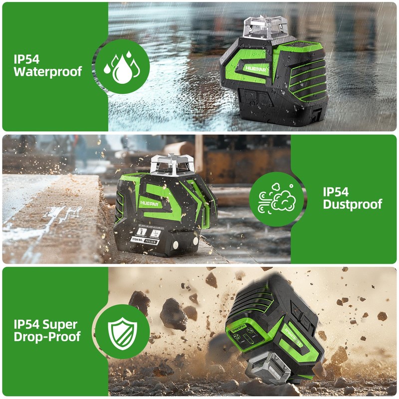 Huepar Self Leveling Laser Level Green Cross Line Laser with