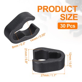 sourcing map 30Pcs 14mm Microphone Cable Clips Universal Microphone Stand Cable Clips Flexible Plastic Mount Clamp for Instrument Accessories