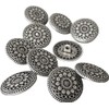 Silver Antique Flat Metal Buttons with Eyelet 17 mm or