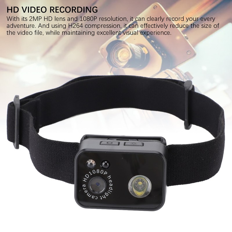 Headlamp Camera 3W LED 1080P 2MP Smart Sensor Headlamp Wearable