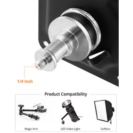 QWORK® Wall and Ceiling Mounting Bracket with Universal 1/4 Inch Thread for Camera, Monitor, Studio Lighting