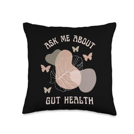 Gut Health and Wellness and Healing by D Ask Me About Gut Health Wellness Healing New Age Homeopathy Throw Pillow, 16x16, Multicolor
