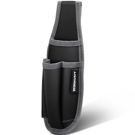 WINHUNT Tool Belt, 4 Pockets Tool Pouch for Tool Organization, with Metal Belt Clip Attachment, for Craftsmen, Electrician, Gardener, for Electric Pen, Screwdriver, Pliers, 20x10cm