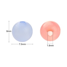 UR URLIFEHALL 250 Pcs 8mm Round Acrylic Beads Colorful Imitation Jelly Acrylic Beads with Hole for Bracelet Necklace Earrings