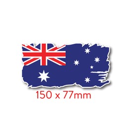 Distressed Australian Flag Car Sticker – 150x77mm Weatherproof Vinyl Decal – Bubble-Free, Peel & Stick – Aussie Pride Rustic Flag for Cars, Utes, Laptops, Windows – Australian Made