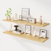 55" Floating Shelves for Wall, 12" Deep Slim Oak Floating