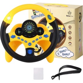 BETTERLINE Toy Wheel for Kids Driving Simulation with Lights and Sounds Prete...