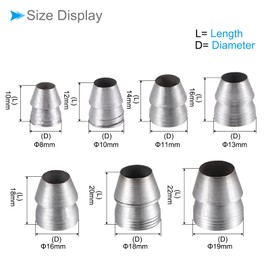 CoCud Round Handle Wedges, 8-19mm Diameter, Carbon Steel Metal Kit Hammer Handle Prevent Splitting Wedge - (Applications: for Axe Claw Hammer), 7-Pieces