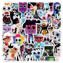 Dandy's World Stickers Pack of 50 Vinyl Cartoon Funny Game Stickers for Laptop Skateboard Water Bottles Motorcycle Suitcase Luggage Scrapbook Bicycle Waterproof Cute Stickers for Adults Girls