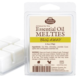 Fabulous Frannie Bug Away Pure & Natural Soy Candle Meltie/Tart/Melt Made with Pure Citronella, Lavender and Lemongrass Essential Oils 2.5oz