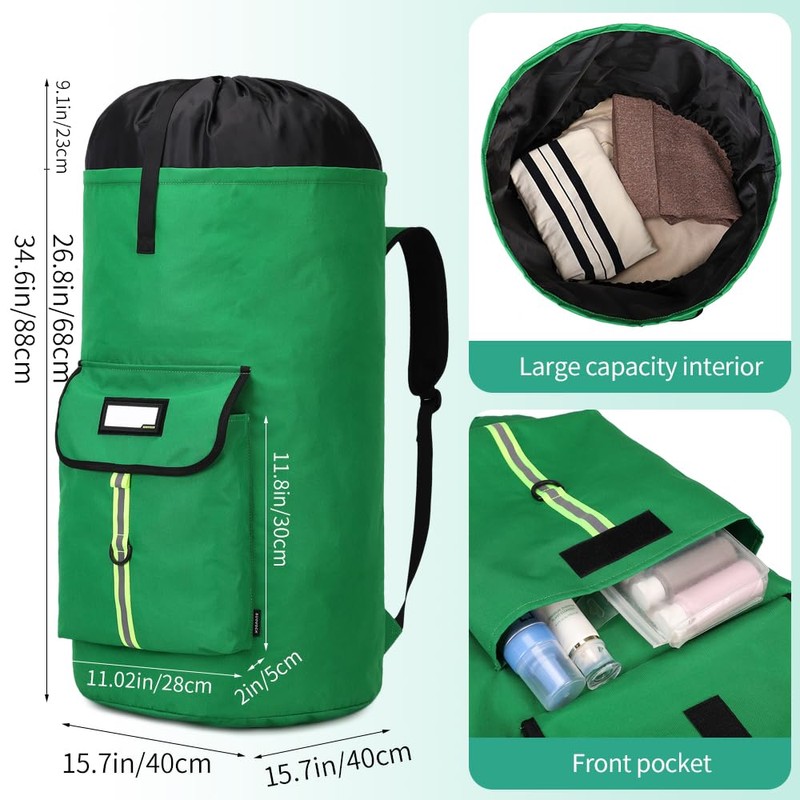 SUOVOCK Extra-Large Heavy Duty Laundry Bag Backpack - Drawstring Closure