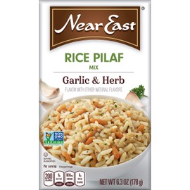 Near East Quaker Rice Pilaf Mix, Garlic & Herb 6.3 oz (Pack of 12 Boxes)