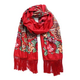 Gudessly Traditional Ukrainian Tassel Scarf Wrap for Women Warm Scarves