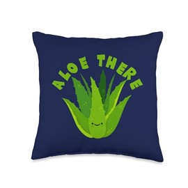 Funny Aloe Vera Plant Pun - Aloe There Cute Succulent Lover Throw Pillow