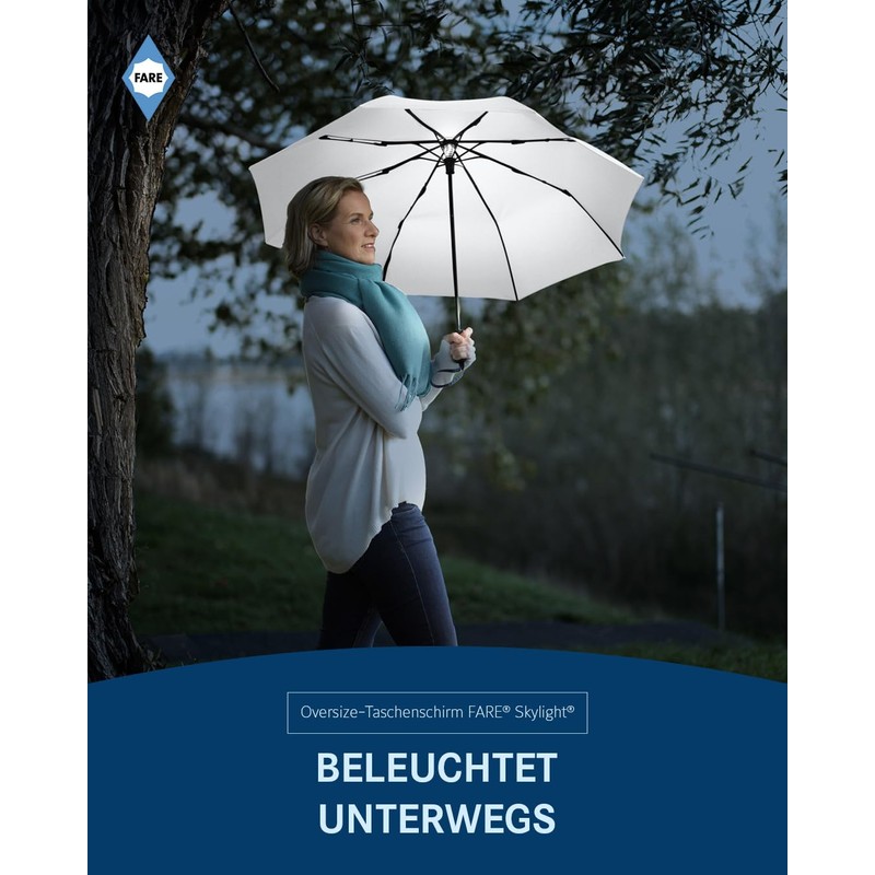 FARE Oversized Pocket Umbrella Skylight - Effective Umbrella with LED