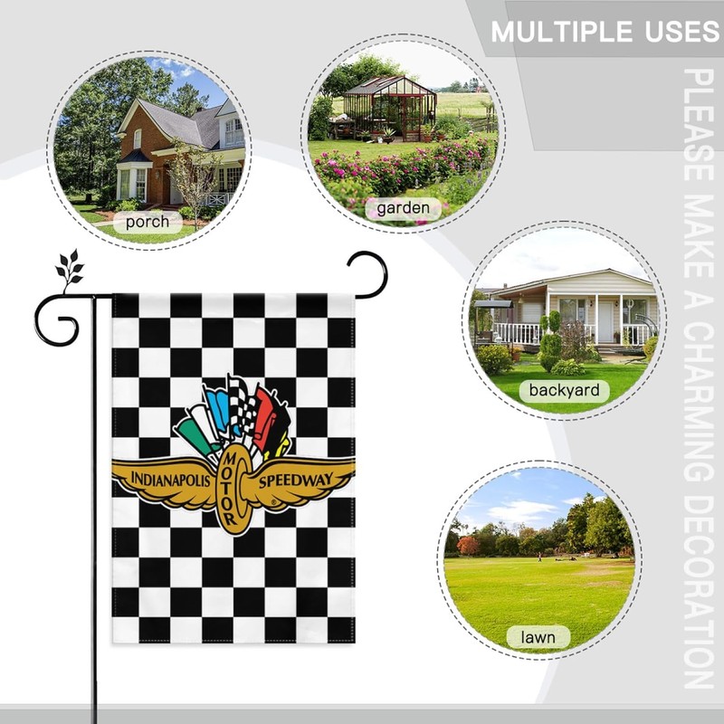 Indy decorations Motor Race Garden Flag 12x18 Inch, Garden Flags