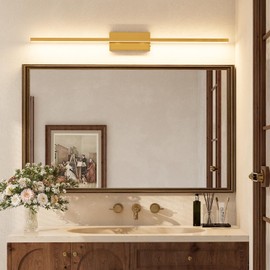 VOLISUN Modern Bathroom Vanity Light 48 inch, 30W Dimmable 5CCT Led Bathroom Light Fixture Over Mirror, Brass Bar Vanity Light for Bathroom Mirror Cabinets Bedroom-ETL Certificated