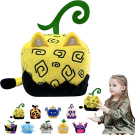 POPOYU Blox Fruits Plush Toy, Blox Fruits Cuddly Toy, Plush Soft Stuffed Toy Cushion, Cartoon Fox Blox Fruits Plush Toy for Children Gifts, Bloxfruits Plush Figures for Fans Birthday Doll