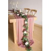 Lookein 10 Feet Dusty Rose Chiffon Table Runner Sheer Wedding