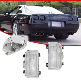 GTINTHEBOX 2PCS Clear Lens Tailgate Reverse Backup Lights Lamps Housing Assembly for 1991 1992 1993 1994 1995 1996 Corvette C4