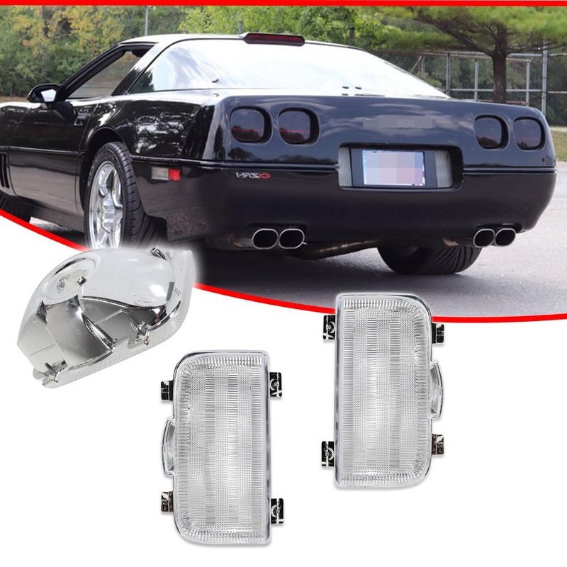 GTINTHEBOX 2PCS Clear Lens Tailgate Reverse Backup Lights Lamps Housing