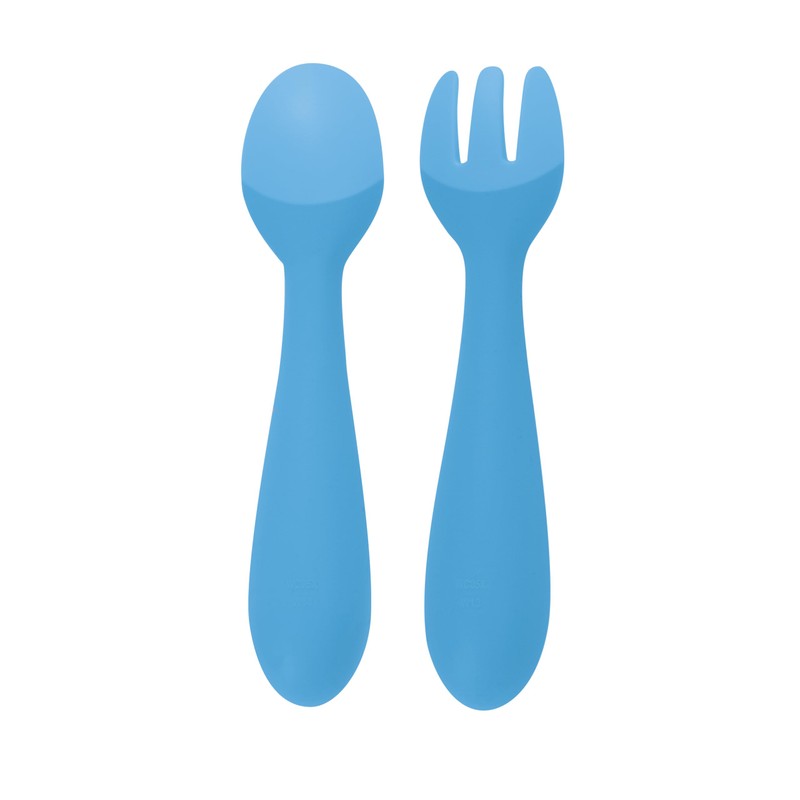 Nuby Silicone Easy Grip Fork & Spoon Set, 12+m in