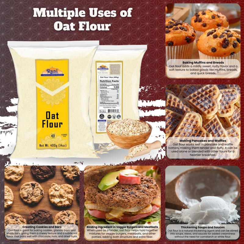 Rani Oat Flour 14oz (400g) ~ All Natural | Gluten
