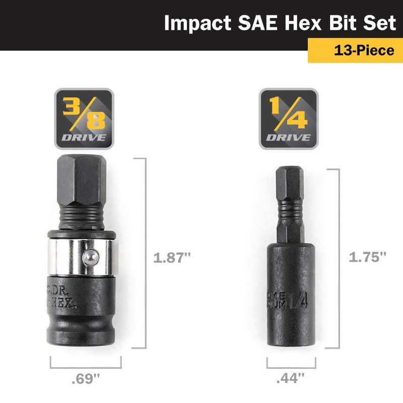 Titan - 13Pc Sae Impact Hex Bit Set (16037)