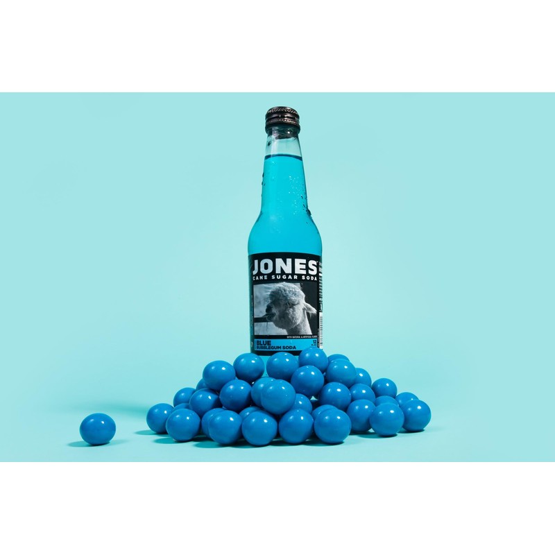 Jones Soda Co. Blue Bubblegum Flavor | 12-Pack | The