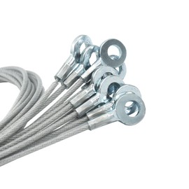 Bytiyar 10 pcs 10 inch (25cm) 3mm Thickness Galvanized Steel Wire Cable Eyelets Ended Short Rope Lanyard Safety Tether Chain Lock with Vinyl Coated Cover Clear