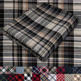 Pico Textiles 1 Yard Tan and Black Tartan Plaid Flannel Fabric - 60" Wide - 100% Cotton - Sold by The Yard - for Shirts, Scarves, Pajamas & Receiving Blankets